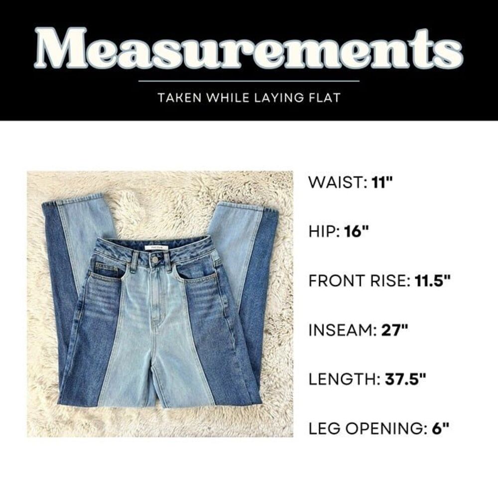 PacSun 90s Eco Two-Tone High Rise Colorblock Patch Boyfriend Jeans Women's 24 - Picture 15 of 15